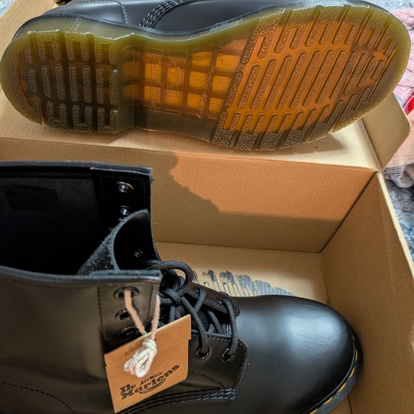 Dr. Martens Glossy Black Combat Boots - Picture 3 of 8